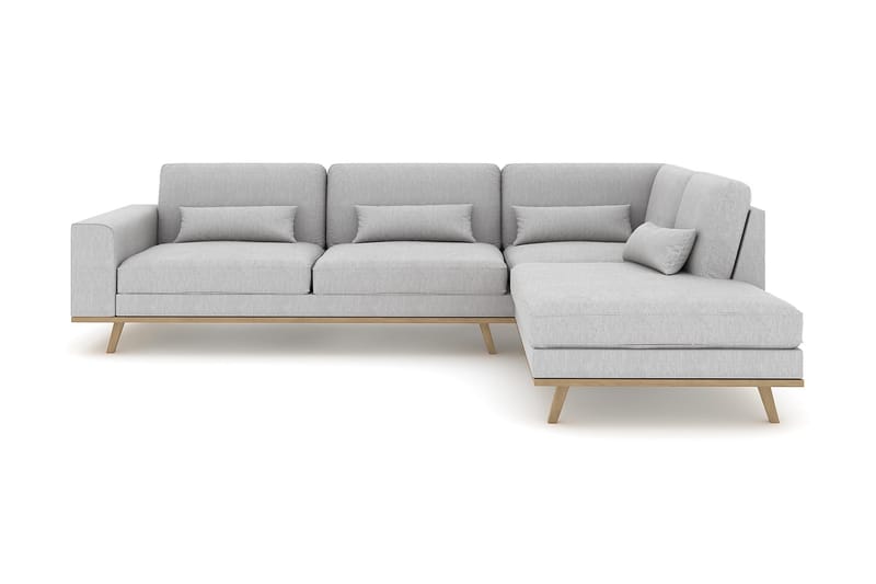 Copenhagen 4-personers Højrevendt L-formet Chaiselongsofa i Stof - Grå - Møbler - Sofaer - Sofa med chaiselong