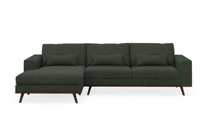 Copenhagen 4-personers Venstrevendt L-formet Divansofa i Manchester - Mørkegrøn - Møbler - Sofaer - Sofa med chaiselong