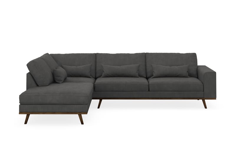Copenhagen 4-personers Venstrevendt L-formet Chaiselongsofa i Manchester - Mørkegrå - Møbler - Sofaer - Sofa med chaiselong