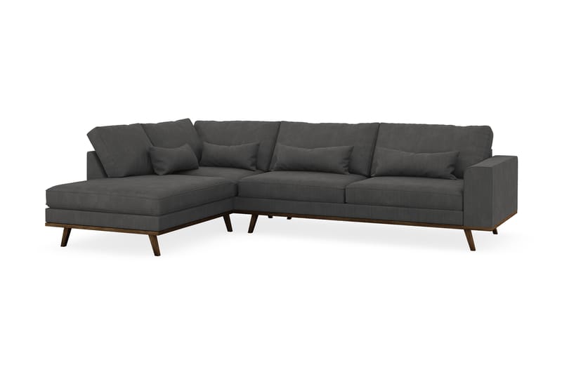 Copenhagen 4-personers Venstrevendt L-formet Chaiselongsofa i Manchester - Mørkegrå - Møbler - Sofaer - Sofa med chaiselong