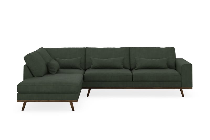 Copenhagen 4-personers Venstrevendt L-formet Chaiselongsofa i Manchester - Mørkegrøn - Møbler - Sofaer - Sofa med chaiselong