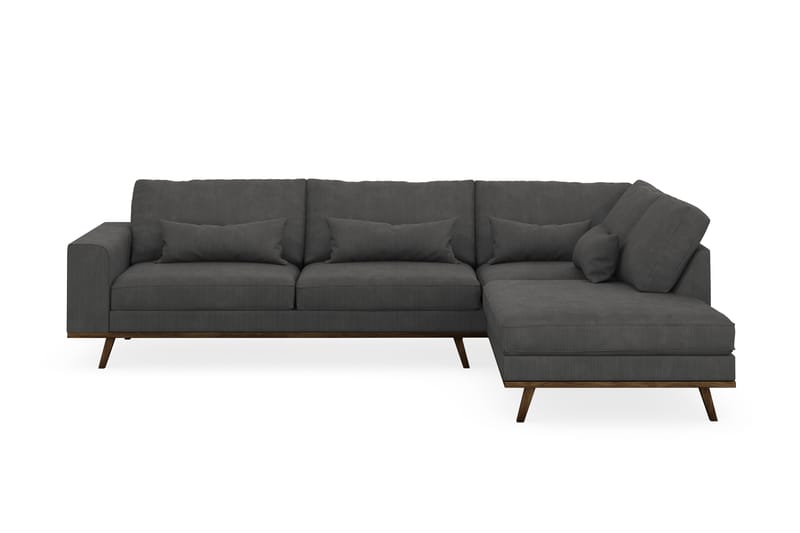 Copenhagen 4-personers Højrevendt L-formet Chaiselongsofa i Manchester - Mørkegrå - Møbler - Sofaer - Sofa med chaiselong