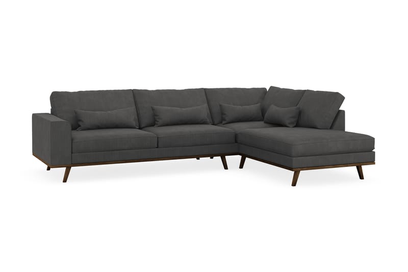 Copenhagen 4-personers Højrevendt L-formet Chaiselongsofa i Manchester - Mørkegrå - Møbler - Sofaer - Sofa med chaiselong