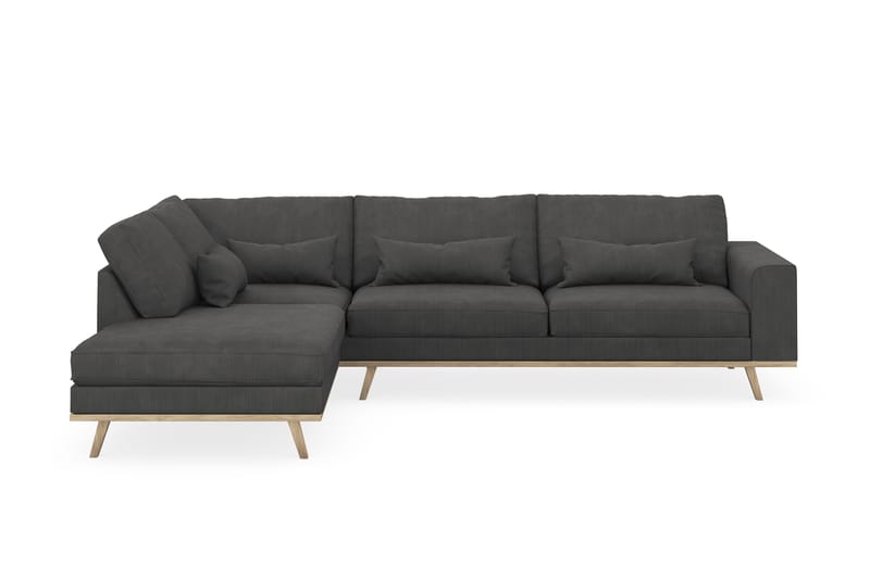 Copenhagen 4-personers Venstrevendt L-formet Chaiselongsofa i Manchester - Mørkegrå - Møbler - Sofaer - Sofa med chaiselong