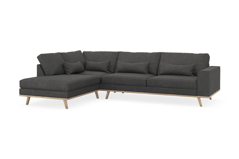 Copenhagen 4-personers Venstrevendt L-formet Chaiselongsofa i Manchester - Mørkegrå - Møbler - Sofaer - Sofa med chaiselong