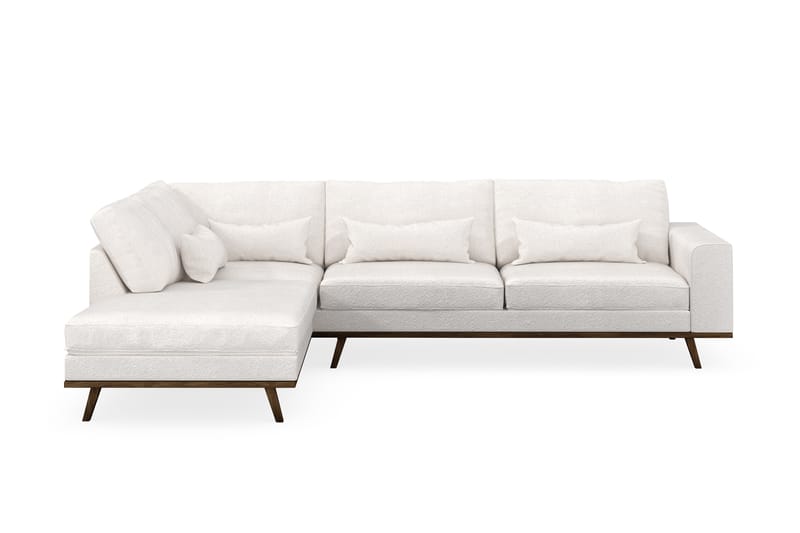 Copenhagen 4-personers Venstrevendt L-formet Chaiselongsofa i Bouclé - Hvid - Møbler - Sofaer - Sofa med chaiselong
