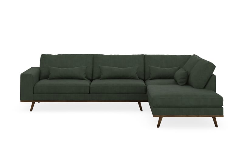 Copenhagen 4-personers Højrevendt L-formet Chaiselongsofa i Manchester - Mørkegrøn - Møbler - Sofaer - Sofa med chaiselong