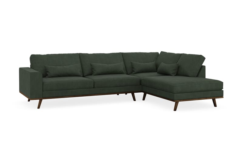 Copenhagen 4-personers Højrevendt L-formet Chaiselongsofa i Manchester - Mørkegrøn - Møbler - Sofaer - Sofa med chaiselong