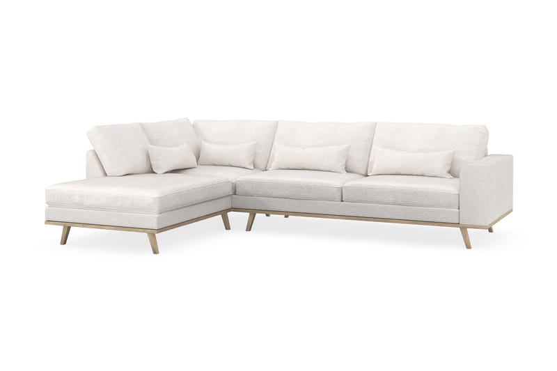 Copenhagen 4-personers Venstrevendt L-formet Chaiselongsofa i Bouclé - Hvid - Møbler - Sofaer - Sofa med chaiselong