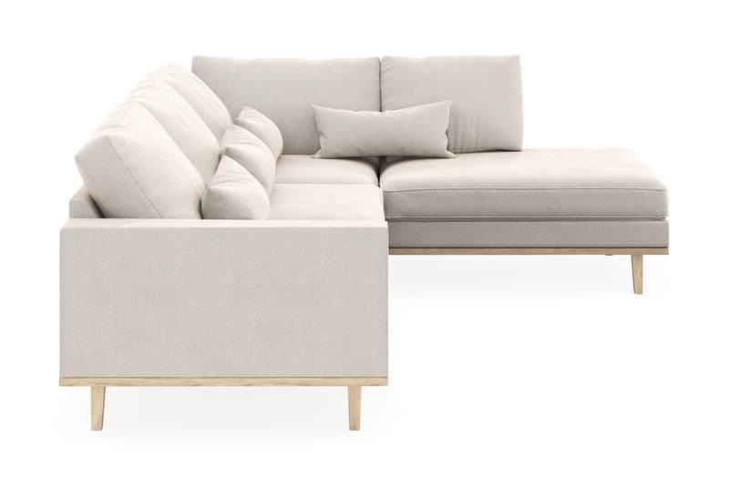 Copenhagen 4-personers Højrevendt L-formet Chaiselongsofa i Fløjl - Cremehvid - Møbler - Sofaer - Sofa med chaiselong