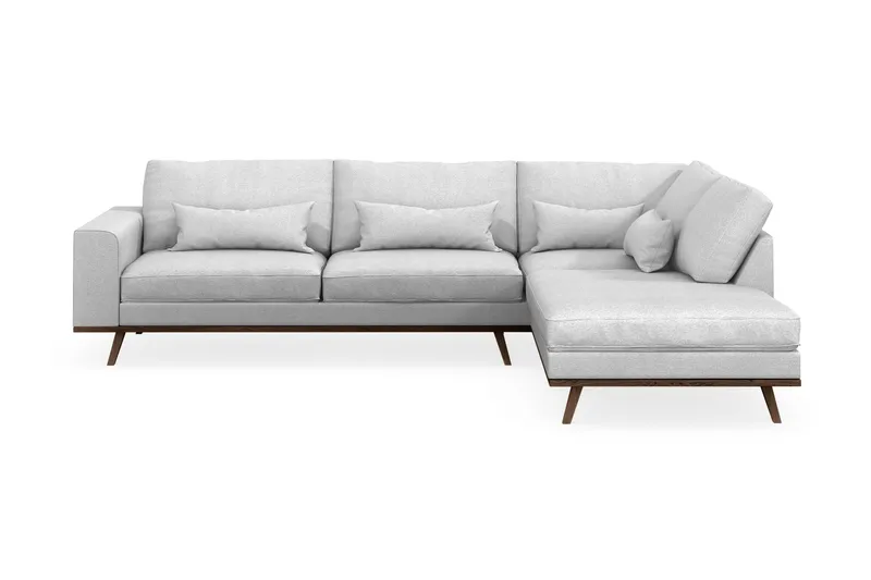 Copenhagen 4-personers Højrevendt L-formet Chaiselongsofa i Stof - Lysegrå - Møbler - Sofaer - Sofa med chaiselong