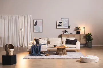 Copenhagen 4-personers Venstrevendt L-formet Divansofa i Manchester - Beige - Møbler - Sofaer - Sofa med chaiselong