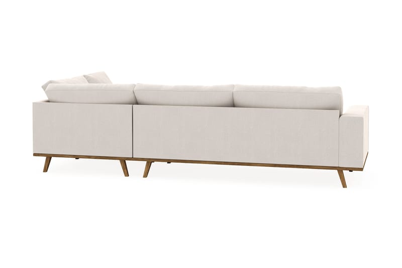Copenhagen 4-personers Højrevendt L-formet Chaiselongsofa i Fløjl - Cremehvid - Møbler - Sofaer - Sofa med chaiselong