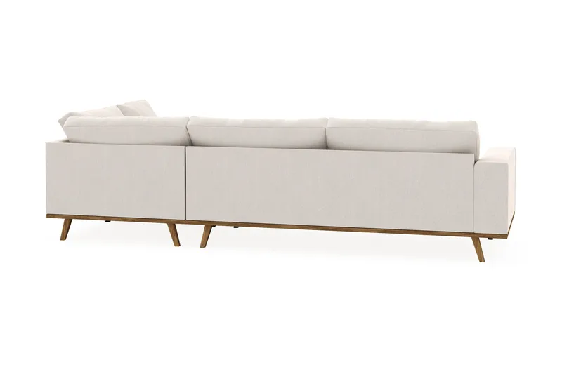 Copenhagen 4-personers Højrevendt L-formet Chaiselongsofa i Fløjl - Cremehvid - Møbler - Sofaer - Sofa med chaiselong