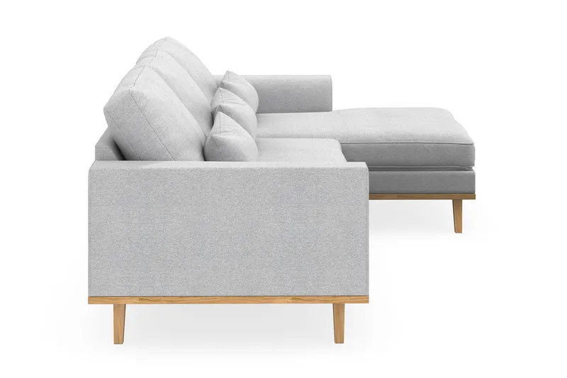 Copenhagen 4-personers Højrevendt L-formet Divansofa i Stof - Lysegrå - Møbler - Sofaer - Sofa med chaiselong