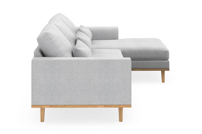 Copenhagen 4-personers Højrevendt L-formet Divansofa i Stof - Lysegrå - Møbler - Sofaer - Sofa med chaiselong