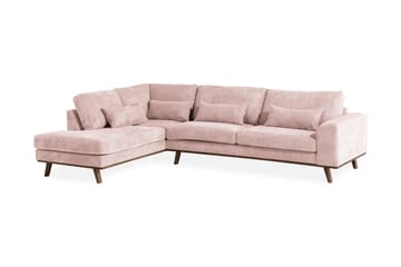 Copenhagen 4-personers Venstrevendt L-formet Chaiselongsofa i Manchester - Rosa - Møbler - Sofaer - Sofa med chaiselong