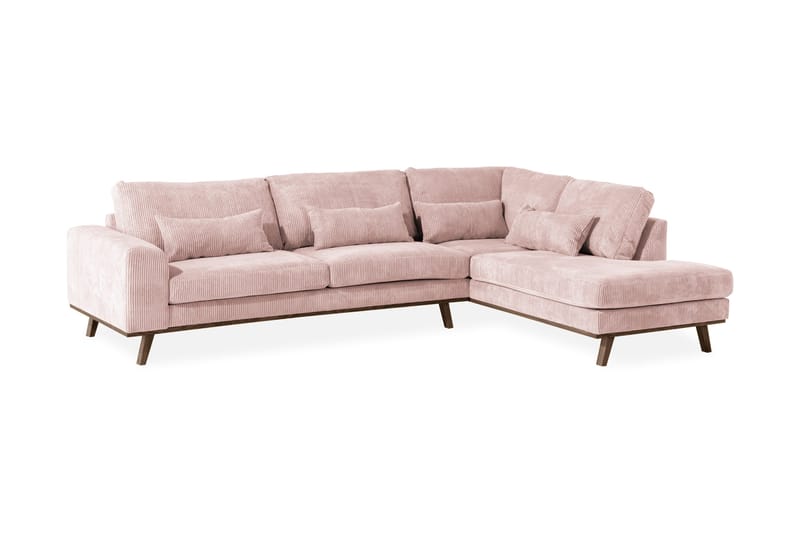 Copenhagen 4-personers Højrevendt L-formet Divansofa i Manchester - Rosa - Møbler - Sofaer - Sofa med chaiselong