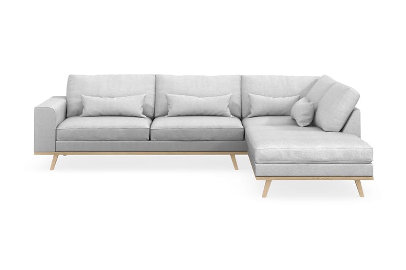 Copenhagen 4-personers Højrevendt L-formet Chaiselongsofa i Stof - Lysegrå - Møbler - Sofaer - Sofa med chaiselong