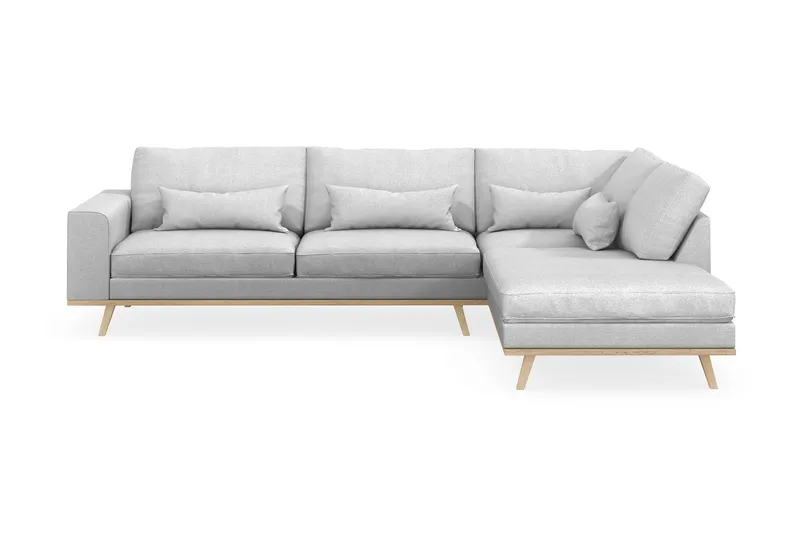Copenhagen 4-personers Højrevendt L-formet Chaiselongsofa i Stof - Lysegrå - Møbler - Sofaer - Sofa med chaiselong