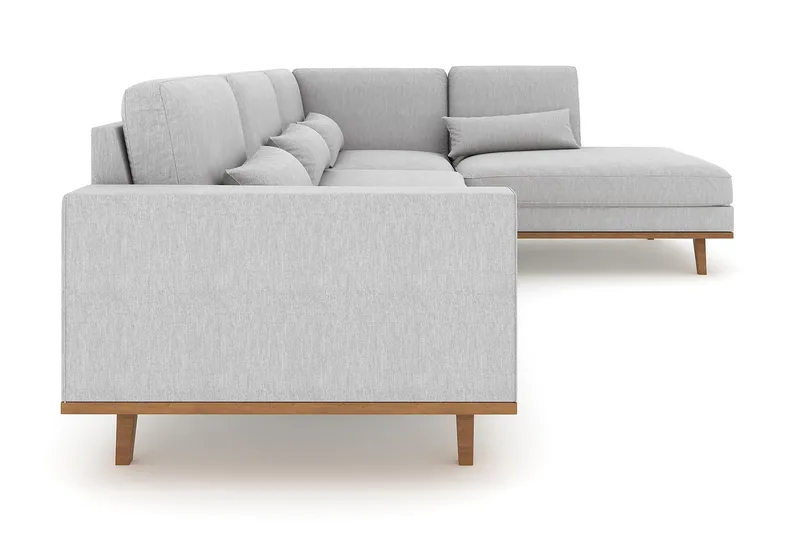 Copenhagen 4-personers Højrevendt L-formet Chaiselongsofa i Stof - Grå - Møbler - Sofaer - Sofa med chaiselong