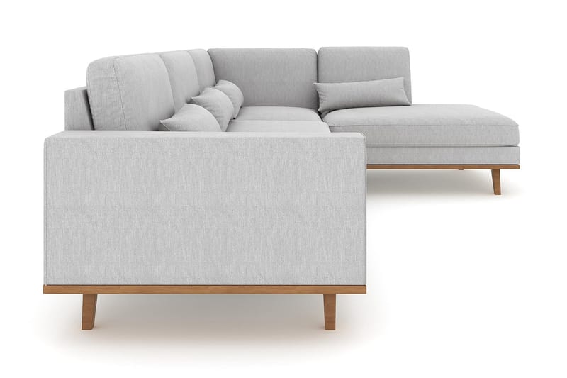 Copenhagen 4-personers Højrevendt L-formet Chaiselongsofa i Stof - Grå - Møbler - Sofaer - Sofa med chaiselong