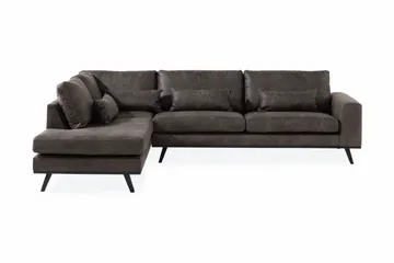 Copenhagen 4-personers Venstrevendt L-formet Chaiselongsofa i Kunstlæder - Mørkegrå - Møbler - Sofaer - Sofa med chaiselong