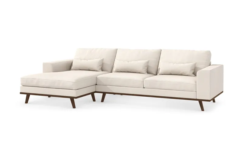 Copenhagen 4-personers Venstrevendt L-formet Divansofa i Stof - Beige - Møbler - Sofaer - Sofa med chaiselong