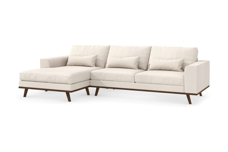 Copenhagen 4-personers Venstrevendt L-formet Divansofa i Stof - Beige - Møbler - Sofaer - Sofa med chaiselong