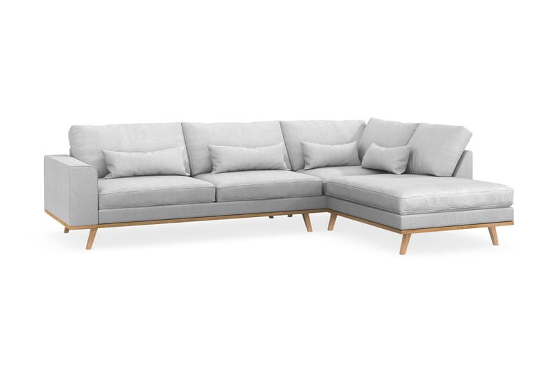 Copenhagen 4-personers Højrevendt L-formet Chaiselongsofa i Stof - Lysegrå - Møbler - Sofaer - Sofa med chaiselong