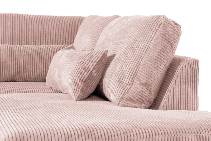 Copenhagen 4-personers Højrevendt L-formet Divansofa i Manchester - Rosa - Møbler - Sofaer - Sofa med chaiselong