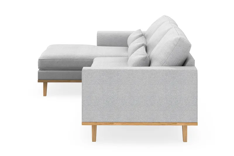 Copenhagen 4-personers Venstrevendt L-formet Divansofa i Stof - Lysegrå - Møbler - Sofaer - Sofa med chaiselong