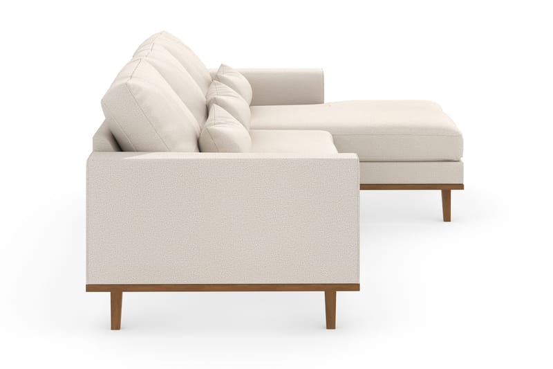 Copenhagen 4-personers Højrevendt L-formet Divansofa i Stof - Beige - Møbler - Sofaer - Sofa med chaiselong