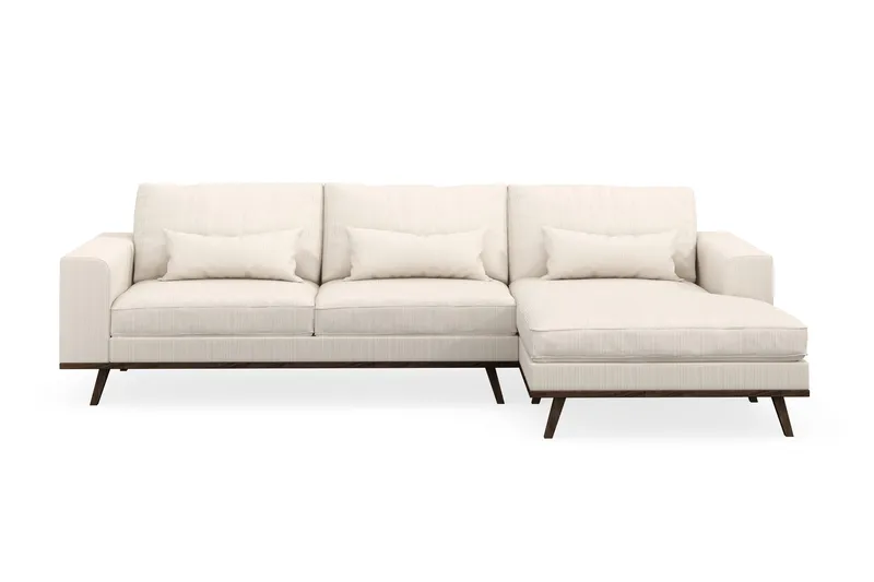 Copenhagen 4-personers Højrevendt L-formet Divansofa i Manchester - Beige - Møbler - Sofaer - Sofa med chaiselong