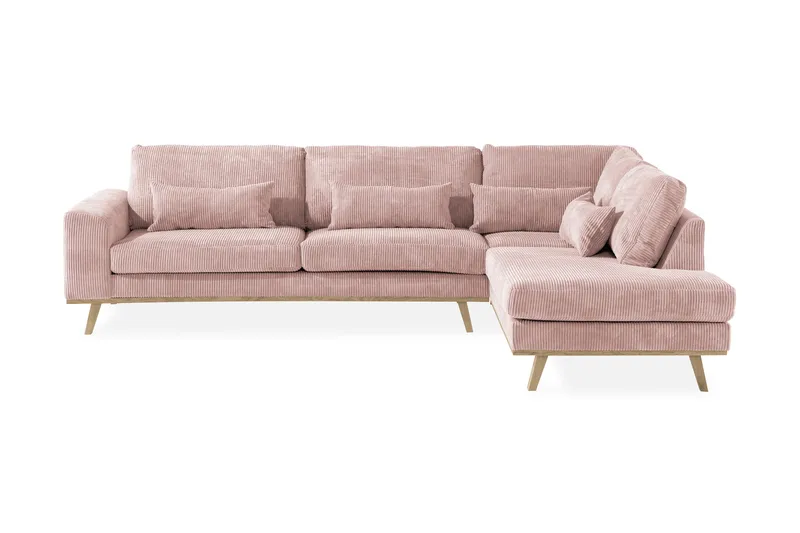Copenhagen 4-personers Højrevendt L-formet Divansofa i Manchester - Rosa - Møbler - Sofaer - Sofa med chaiselong