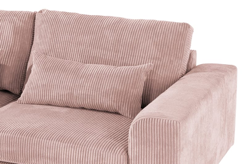 Copenhagen 4-personers Venstrevendt L-formet Divansofa i Manchester - Rosa - Møbler - Sofaer - Sofa med chaiselong