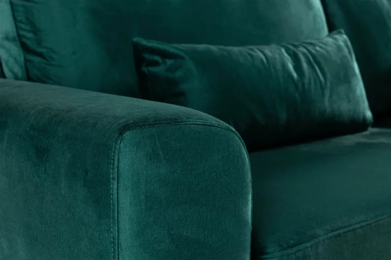 Copenhagen 4-personers Højrevendt L-formet Chaiselongsofa i Fløjl - Grøn - Møbler - Sofaer - Sofa med chaiselong