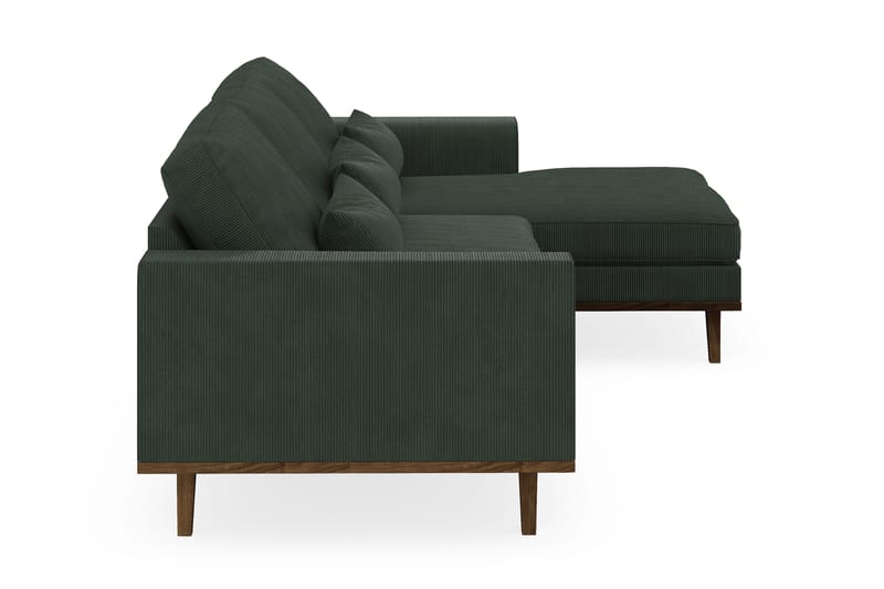 Copenhagen 4-personers Højrevendt L-formet Divansofa i Manchester - Mørkegrøn - Møbler - Sofaer - Sofa med chaiselong