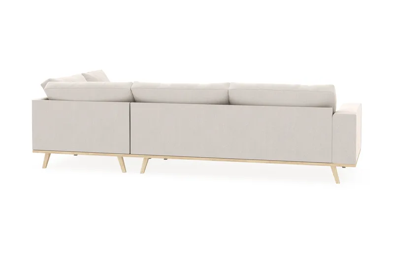Copenhagen 4-personers Højrevendt L-formet Chaiselongsofa i Fløjl - Cremehvid - Møbler - Sofaer - Sofa med chaiselong