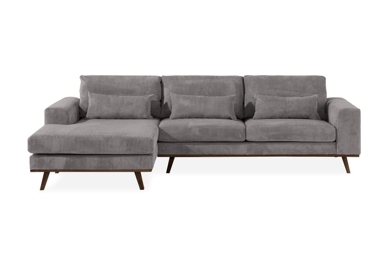 Copenhagen 4-personers Venstrevendt L-formet Divansofa i Manchester - Mørkegrå - Møbler - Sofaer - Sofa med chaiselong