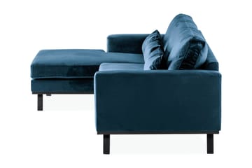 Copenhagen 4-personers Venstrevendt L-formet Divansofa i Fløjl - Blå - Møbler - Sofaer - Sofa med chaiselong