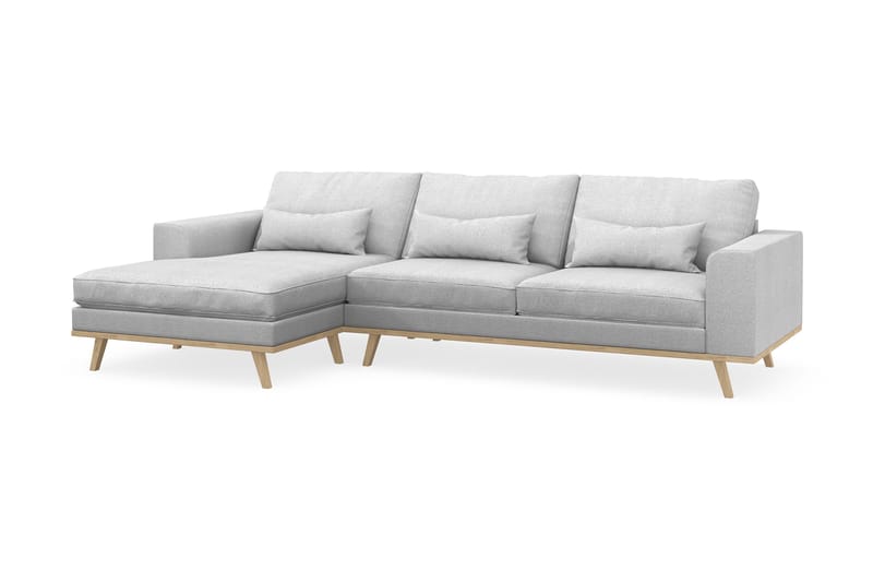 Copenhagen 4-personers Venstrevendt L-formet Divansofa i Stof - Lysegrå - Møbler - Sofaer - Sofa med chaiselong