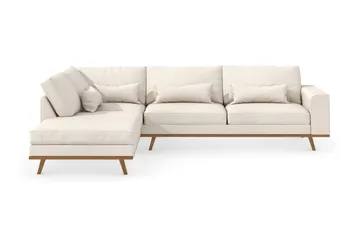 Copenhagen 4-personers Venstrevendt L-formet Chaiselongsofa i Stof - Beige - Møbler - Sofaer - Sofa med chaiselong