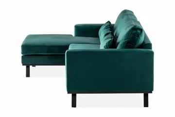 Copenhagen 4-personers Venstrevendt L-formet Divansofa i Fløjl - Grøn - Møbler - Sofaer - Sofa med chaiselong