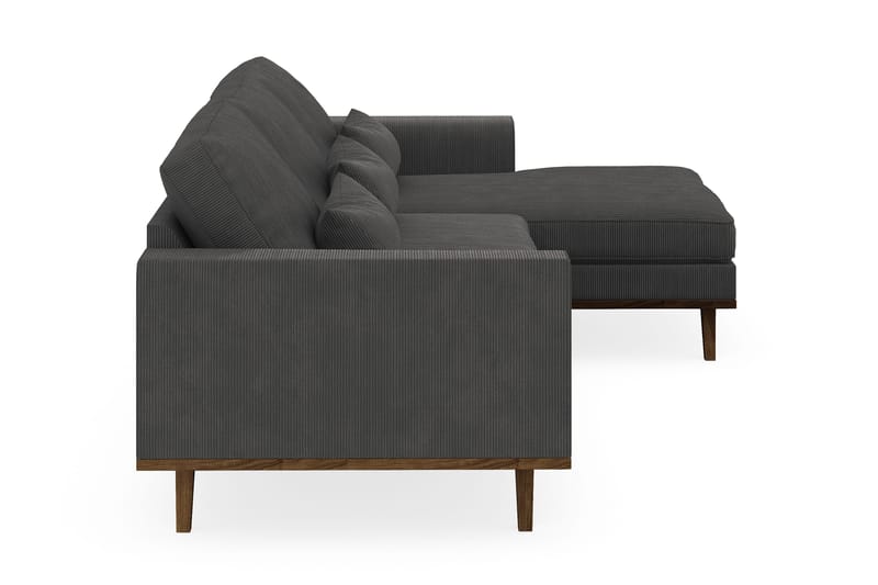 Copenhagen 4-personers Højrevendt L-formet Divansofa i Manchester - Mørkegrå - Møbler - Sofaer - Sofa med chaiselong