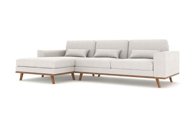 Copenhagen 4-personers Venstrevendt L-formet Divansofa i Stof - Lysegrå - Møbler - Sofaer - Sofa med chaiselong