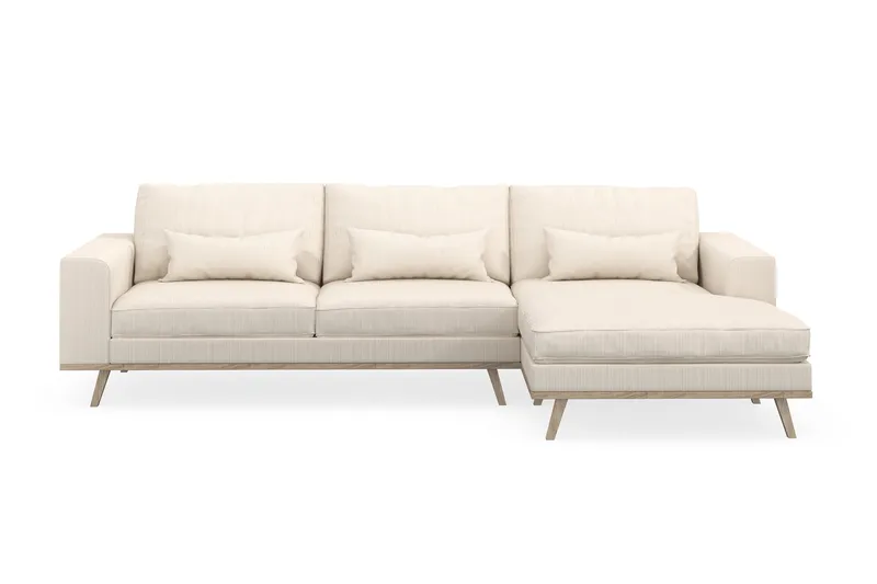 Copenhagen 4-personers Højrevendt L-formet Divansofa i Manchester - Beige - Møbler - Sofaer - Sofa med chaiselong