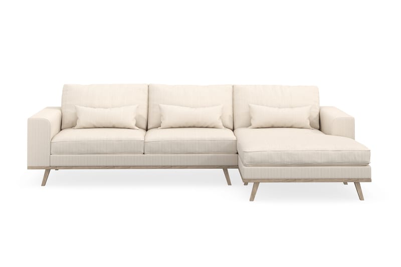 Copenhagen 4-personers Højrevendt L-formet Divansofa i Manchester - Beige - Møbler - Sofaer - Sofa med chaiselong