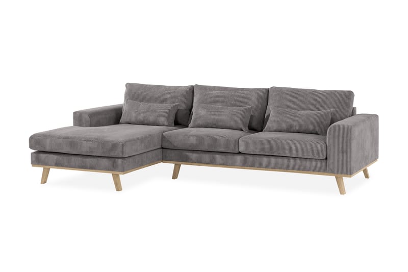 Copenhagen 4-personers Venstrevendt L-formet Divansofa i Manchester - Mørkegrå - Møbler - Sofaer - Sofa med chaiselong
