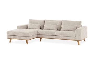 Copenhagen 4-personers Venstrevendt L-formet Divansofa i Manchester - Beige - Møbler - Sofaer - Sofa med chaiselong